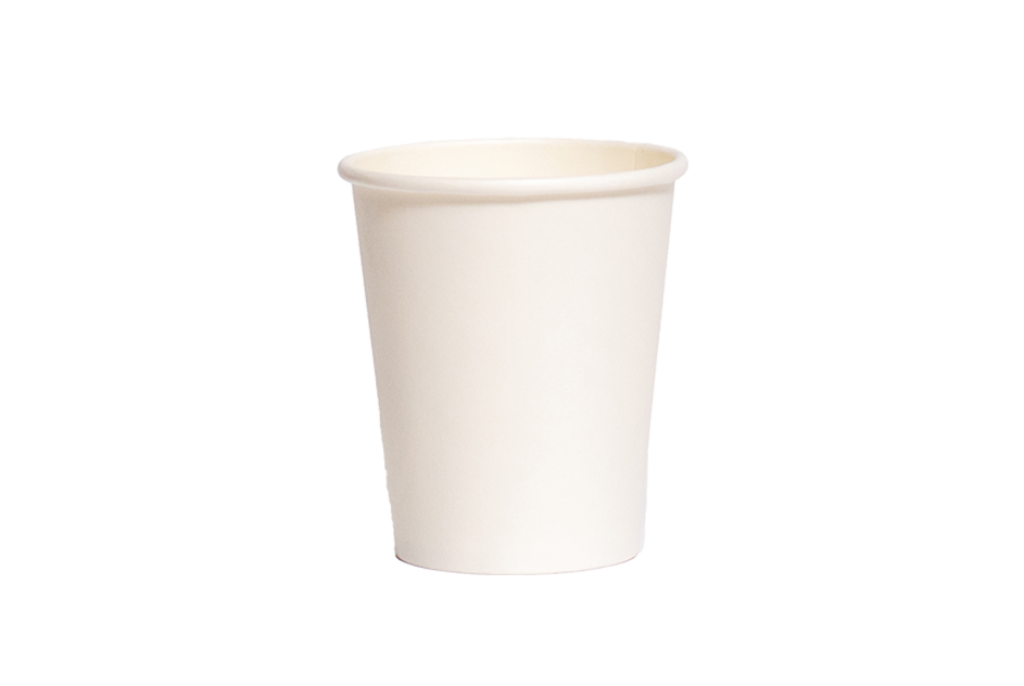 White paper cup on a white background